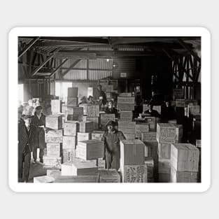 Bootleg Whiskey Warehouse, 1920. Vintage Photo Sticker